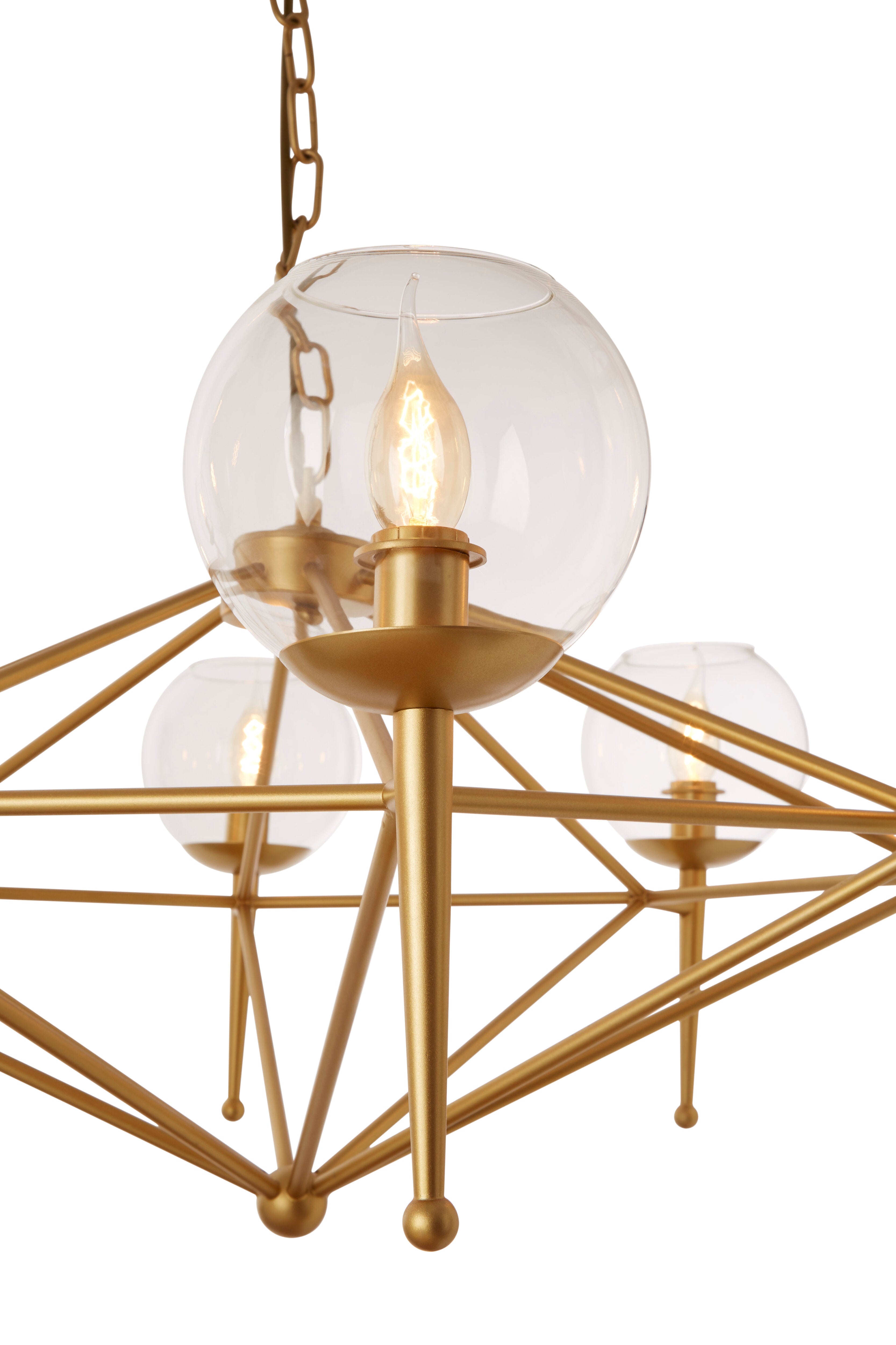 Abira Gold 8 Arm Geo Pendant Lamp